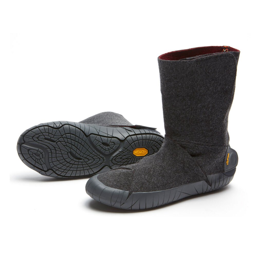 Vibram Furoshiki Mens Russian Felt Mid - Boots Grey - KPB827091